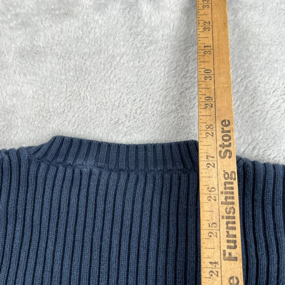 Vintage Gap Ribbed Knit Sweater XL Navy Blue Men Crew Neck 90s Y2K Cotton Blend